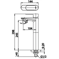 Alternative view of Vòi lavabo COTTO CT1177AY Waltz lạnh thân cao