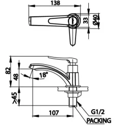 Alternative view of Vòi lavabo COTTO CT1206(HM) lạnh