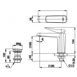 Alternative view of Vòi lavabo COTTO CT1241A#BL X-Posh lạnh màu đen