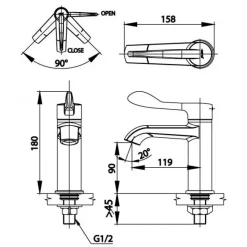 Alternative view of Vòi lavabo COTTO CT1302 Linio lạnh