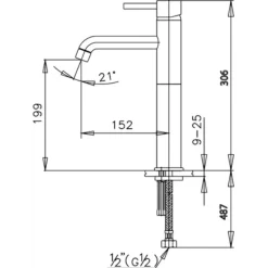 Alternative view of Vòi lavabo COTTO CT144AY Anthony lạnh thân cao