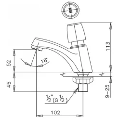 Alternative view of Vòi lavabo COTTO CT169(HM) nước lạnh bán tự động