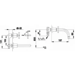 Alternative view of Vòi lavabo COTTO CT105C16 Cross lạnh gắn tường