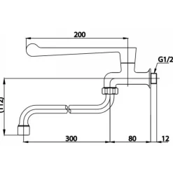 Alternative view of Vòi lavabo COTTO CT1154C37 Trust lạnh gắn tường