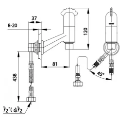 Alternative view of Vòi lavabo COTTO CT171C23 lạnh âm tường