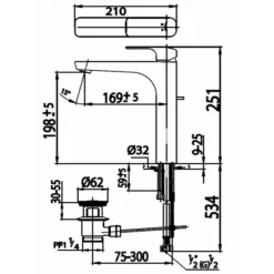 Alternative view of Vòi lavabo COTTO CT2144AY Scirocco nóng lạnh