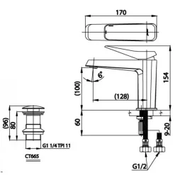Alternative view of Vòi lavabo COTTO CT2301A#BN2 X-Posh nóng lạnh màu đen