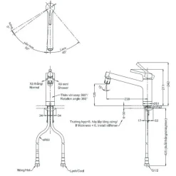 Alternative view of Vòi bếp TOTO TKS05303J nóng lạnh 2 chế độ
