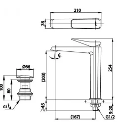 Alternative view of Vòi lavabo COTTO CT1242AY#BL Xposh lạnh thân cao màu đen