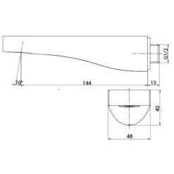 Alternative view of Vòi xả bồn TOTO TTBR102-1 âm tường