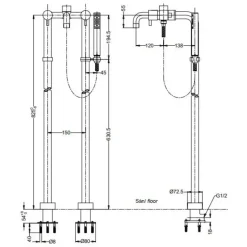 Alternative view of Vòi sen bồn tắm TOTO TX445SESV3 nóng lạnh đặt sàn