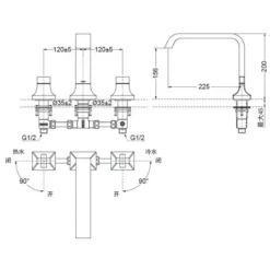 Alternative view of Vòi xả bồn tắm TOTO TBG08201B 3 lỗ