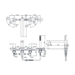 Alternative view of Vòi sen bồn tắm TOTO TBG13202A 4 lỗ có tay sen