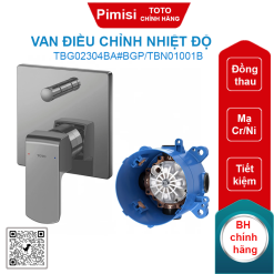 Van điều chỉnh nhiệt độ TOTO TBG02304BA#BGP/TBN01001B âm tường nóng lạnh xám than chì mờ