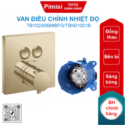 Van điều chỉnh nhiệt độ TOTO TBV02406B#BFG/TBN01001B nút nhấn vàng Pháp mờ
