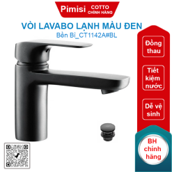Vòi lavabo COTTO CT1142A#BL Scirocco lạnh màu đen