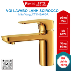 Vòi lavabo COTTO CT1142A#GR lạnh Scirocco màu vàng