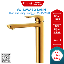Vòi lavabo COTTO CT1143AY#GR Scirocco Sense lạnh thân cao