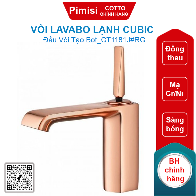 Vòi lavabo COTTO CT1181J#RG lạnh