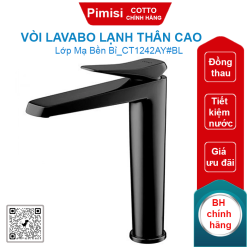 Vòi lavabo COTTO CT1242AY#BL Xposh lạnh thân cao màu đen