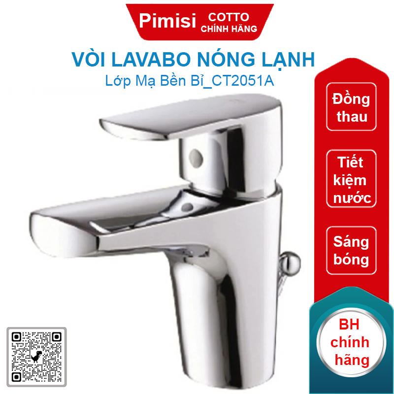 Vòi lavabo COTTO CT2051A Lario nóng lạnh