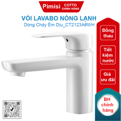 Vòi lavabo COTTO CT2123A#WH Scirocco nóng lạnh màu trắng