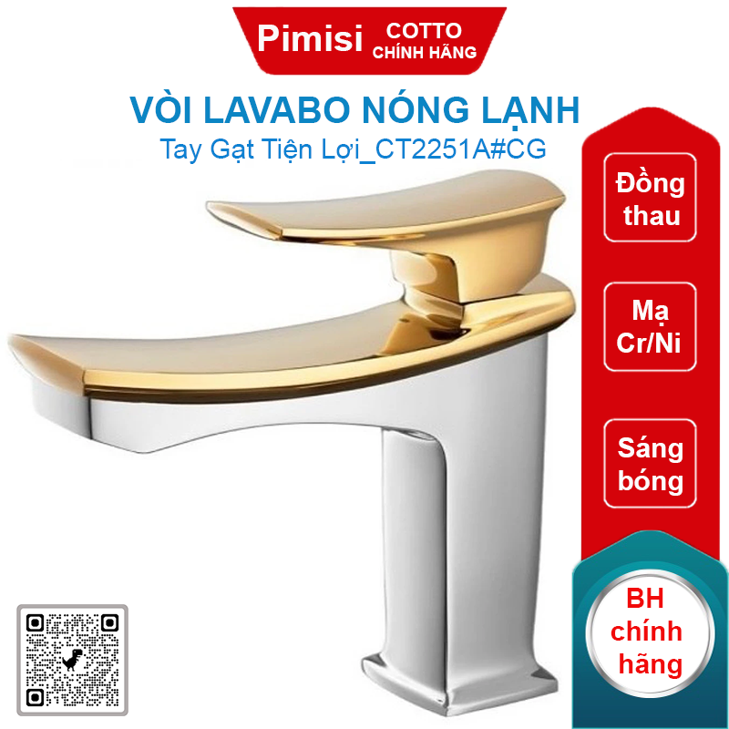 Vòi lavabo COTTO CT2251A#CG nóng lạnh
