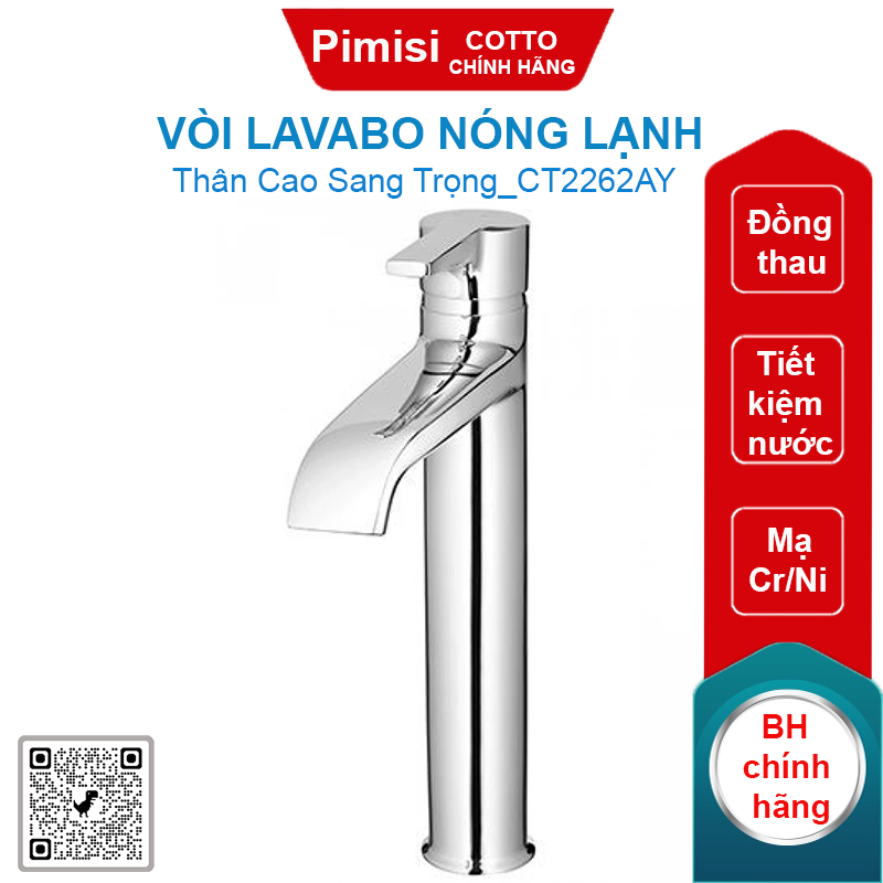 Vòi lavabo COTTO CT2262AY Linio nóng lạnh thân caoA