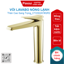 Vòi lavabo COTTO CT2302AY#GR2 Xposh nóng lạnh thân cao