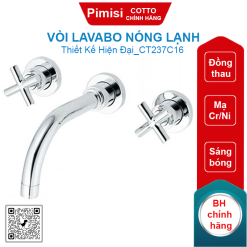 Vòi lavabo COTTO CT237C16 nóng lạnh Cross gắn tường