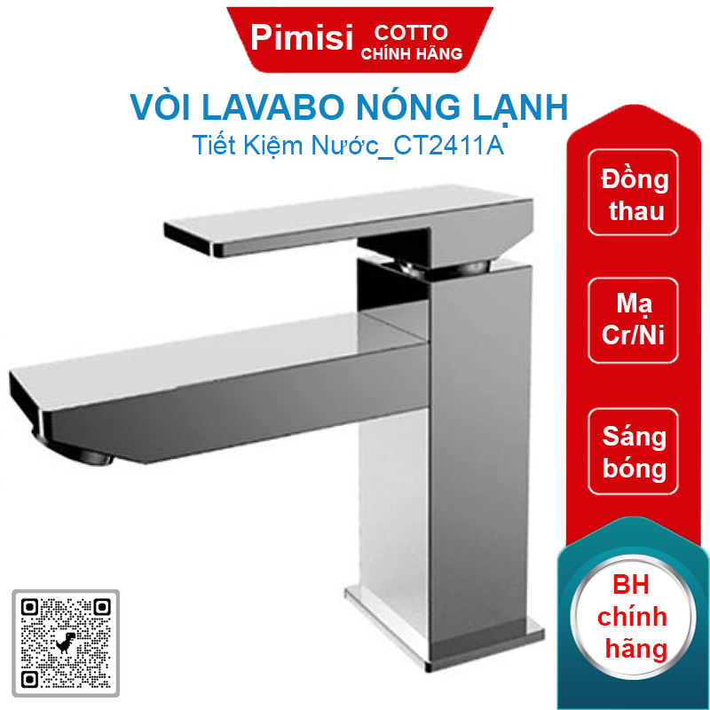 Vòi lavabo COTTO CT2411A Master One nóng lạnh
