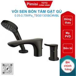 Vòi sen bồn tắm TOTO TBG01305BC#MBL gật gù 3 lỗ màu đen mờ