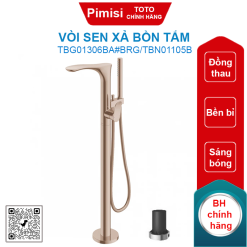Vòi sen xả bồn tắm TOTO TBG01306BA#BRG/TBN01105B đặt sàn màu vàng hồng