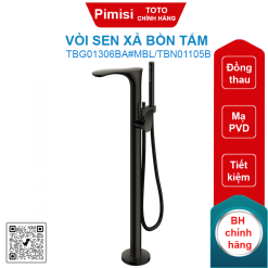 Vòi sen xả bồn tắm TOTO TBG01306BA#MBL/TBN01105B nóng lạnh đặt sàn màu đen mờ
