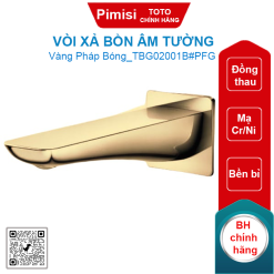 Vòi xả bồn TOTO TBG02001B#PFG âm tường màu vàng Pháp bóng