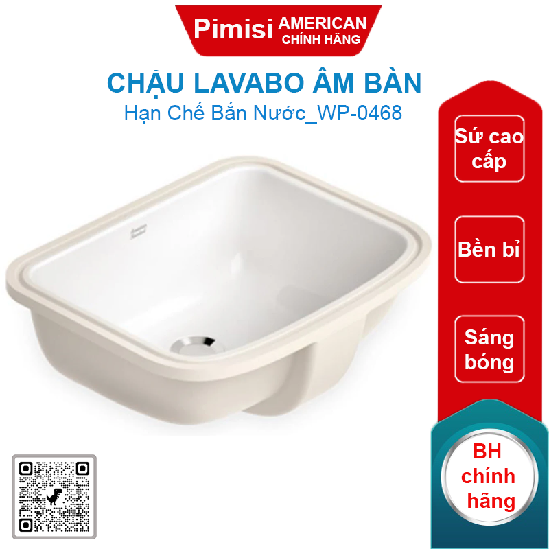 Chậu lavabo American Standard WP-0468 (WP0468) Loven âm bàn 440x350 mm