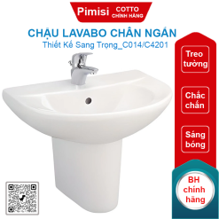 Chậu lavabo COTTO C014/C4201 Wendy chân ngắn