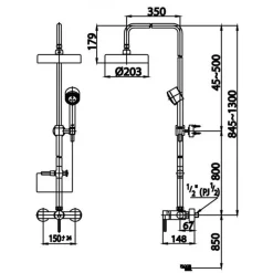 Alternative view of Vòi sen cây COTTO CT2047WS Anthony nóng lạnh