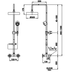 Alternative view of Vòi sen cây COTTO CT276C16WS Cross nóng lạnh