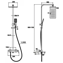 Alternative view of Sen cây COTTO CT3005WOS Square nóng lạnh
