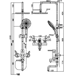 Alternative view of Vòi sen cây COTTO CT5101W nóng lạnh tay sen 3 chức năng