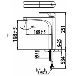 Alternative view of Vòi lavabo COTTO CT1133AY Scirocco lạnh thân cao