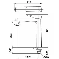Alternative view of Vòi lavabo COTTO CT1242AY X-Posh lạnh thân cao