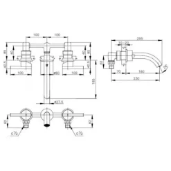 Alternative view of Vòi lavabo COTTO CPF203A#GR2 nóng lạnh Quil gắn tường màu vàng