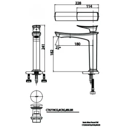 Alternative view of Vòi lavabo COTTO CT2252A#CG Thantara nóng lạnh
