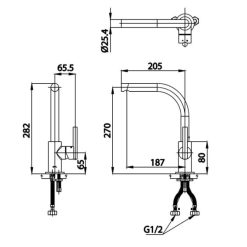 Alternative view of Vòi lavabo COTTO CT2313AYE Oval nóng lạnh thân cao
