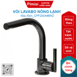 Vòi lavabo COTTO CPF200A#BN2 nóng lạnh màu đen Quil