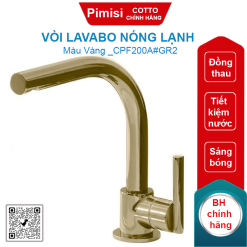 Vòi lavabo COTTO CPF200A#GR2 nóng lạnh màu vàng Quil