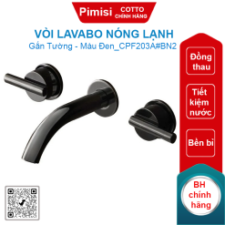 Vòi lavabo COTTO CPF203A#BN2 nóng lạnh Quil gắn tường màu đen