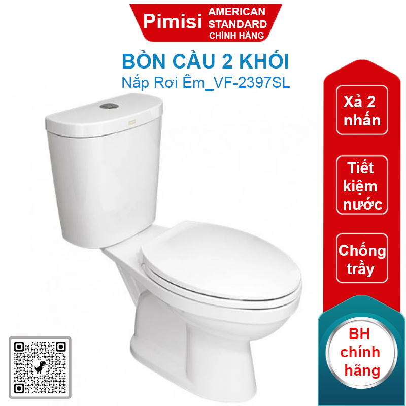 Bồn cầu American Standard VF-2397SL (VF-3396+VF-4797) nắp êm